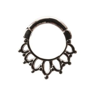 14k Gold Septum Clicker 12g, 8mm -- "Krystal Snap"